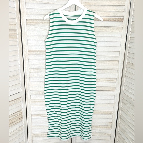 Everlane The Weekend Green and White Striped Tank Dress. Size Small - Picture 2 of 11